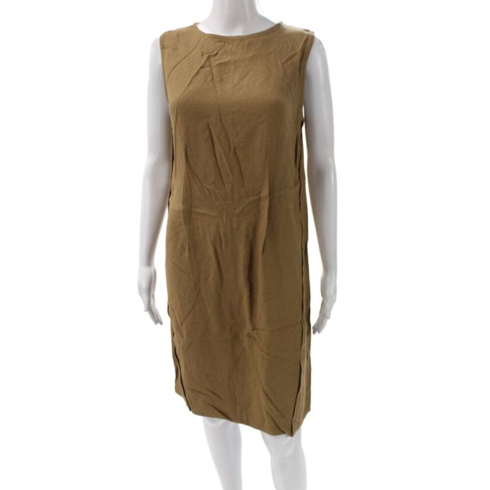Stella McCartney Womens Shift Dress Brown Sleeveless Round Neck Size L